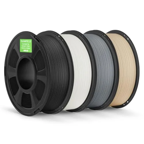 Deeplee3D DEEPLEE Matte PLA 2.0 Filament, 3D Printer Filament Dimensional Accuracy +/-, No Clogging, Smooth Texture, 4KG Grey Black/White/Light Grey/Beige