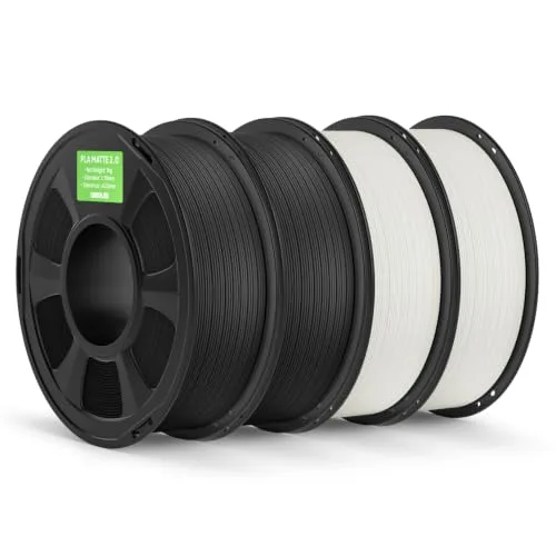 Deeplee3D DEEPLEE Matte PLA 2.0 Filament, 3D Printer Filament Dimensional Accuracy +/-, No Clogging, Smooth Texture, 4KG Grey Black/White