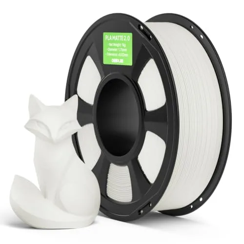 Deeplee3D DEEPLEE Matte PLA 2.0 Filament, 3D Printer Filament Dimensional Accuracy +/-, No Clogging, Smooth Texture, 1KG White