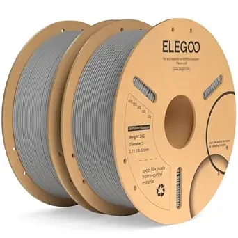 Elegoo ELEGOO PLA Plus Filament Gray 2KG, PLA+ Tougher and Stronger 3D Printer Filament Pro Dimensional Accuracy +/-, 2 Pcs 1kg Spool(2.2lbs) Fits for Most FDM 3D Printers
