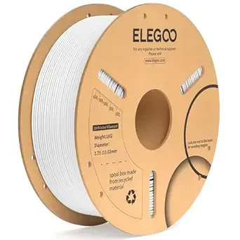 Elegoo ELEGOO PLA Plus Filament White 1KG, PLA+ Tougher and Stronger 3D Printer Filament Pro Dimensional Accuracy +/-, 1kg Spool(2.2lbs) Fits for Most FDM 3D Printers
