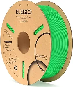 Elegoo ELEGOO PLA Filament Neon Green 1KG, 3D Printer Filament Dimensional Accuracy +/-, 1kg Cardboard Spool(2.2lbs) 3D Printing Filament Fits for Most FDM 3D Printers