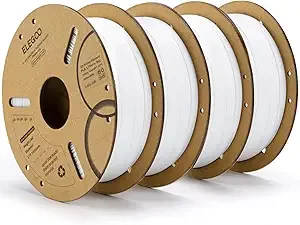 Elegoo ELEGOO PLA Filament White 4KG, 3D Printer Filament Bulk Dimensional Accuracy +/-, 4 Pack 1kg Cardboard Spool(2.2lbs) 3D Printing Filament Fits for Most FDM 3D Printers