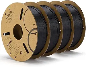 Elegoo ELEGOO PLA Filament Black 4KG, 3D Printer Filament Bulk Dimensional Accuracy +/-, 4 Pack 1kg Cardboard Spool(2.2lbs) 3D Printing Filament Fits for Most FDM 3D Printers