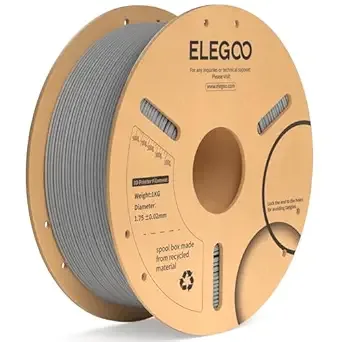 Elegoo ELEGOO PLA Plus Filament Gray 1KG, PLA+ Tougher and Stronger 3D Printer Filament Dimensional Accuracy +/-, 1kg Spool(2.2lbs) Fits for Most FDM 3D Printers