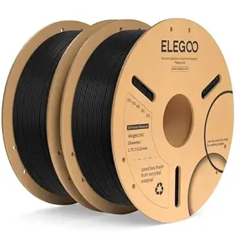 Elegoo ELEGOO PLA Plus Filament Black 2KG, PLA+ Tougher and Stronger 3D Printer Filament Pro Dimensional Accuracy +/-, 2 Pcs 1kg Spool(2.2lbs) Fits for Most FDM 3D Printers