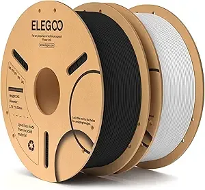 Elegoo ELEGOO PLA Filament Black & White 2KG, 3D Printer Filament Dimensional Accuracy +/-, 2 Pack 1kg Cardboard Spool(2.2lbs) 3D Printing Filament Fits for Most FDM 3D Printers