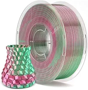 Elegoo ELEGOO Silk PLA 3D Printer Filament Dual Color Green Red 1KG, Shiny Multicolor 3D Printing Filament Accuracy +/-, 1kg Spool(2.2lbs) Fits for Most FDM 3D Printers