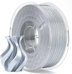 Elegoo ELEGOO Silk PLA Filament Silver Grey 1KG, 3D Printer Filament Dimensional Accuracy +/-, 1kg Plastic Spool(2.2lbs) 3D Printing Filament Fits for Most FDM 3D Printers