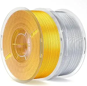 Elegoo ELEGOO Silk PLA Filament Gold & Silver Grey 2KG, 3D Printer Filament Dimensional Accuracy +/-, 2 Pack 1kg Spool(2.2lbs) 3D Printing Filament Fits for Most FDM 3D Printers