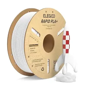 Elegoo ELEGOO Rapid PLA Plus Filament White 1KG, PLA+ 3D Printer Filament for 30-/s High Speed Printing, Dimensional Accuracy +/-, 1kg Cardboard Spool(2.2lbs)