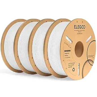 Elegoo ELEGOO PLA Plus Filament White 4KG, PLA+ Tougher and Stronger 3D Printer Filament Dimensional Accuracy +/-, 4 Pack 1kg Spool(2.2lbs) Fits for Most FDM 3D Printers