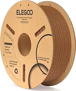Elegoo ELEGOO PLA Filament Brown 1KG, 3D Printer Filament Dimensional Accuracy +/-, 1kg Cardboard Spool(2.2lbs) 3D Printing Filament Fits for Most FDM 3D Printers