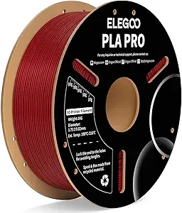Elegoo ELEGOO PLA PRO Filament Burgundy Red 1KG, 30-/s Printing Speed Improved Rigidity 3D Printer Filament Dimensional Accuracy +/-, 1kg Spool (2.2lbs)