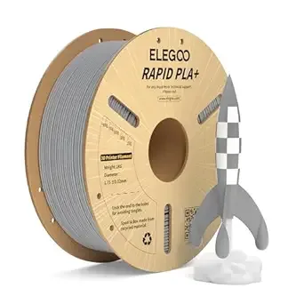 Elegoo ELEGOO Rapid PLA Plus Filament Gray 1KG, PLA+ 3D Printer Filament for/s High Speed Printing, Dimensional Accuracy +/-, 1kg Cardboard Spool(2.2lbs)