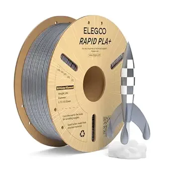 Elegoo ELEGOO Rapid PLA Plus Filament Silver 1KG, PLA+ 3D Printer Filament for/s High Speed Printing, Dimensional Accuracy +/-, 1kg Cardboard Spool(2.2lbs)