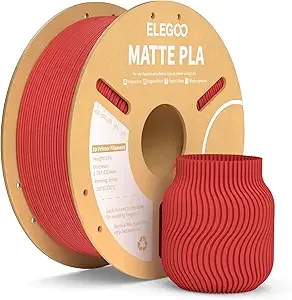 Elegoo ELEGOO Matte PLA Filament Ruby Red 1KG 3D Printer Filament Dimensional Accuracy +/-, 1kg Carboard Spool (2.2lbs) for Most FDM 3D Printers