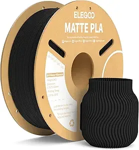 Elegoo ELEGOO Matte PLA Filament Matte Black 1KG 3D Printer Filament Dimensional Accuracy +/-, 1kg Carboard Spool (2.2lbs) Fits for Most FDM 3D Printers