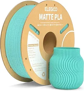 Elegoo ELEGOO Matte PLA Filament Teal Green 1KG 3D Printer Filament Dimensional Accuracy +/-, 1kg Carboard Spool (2.2lbs) Fits for Most FDM 3D Printers