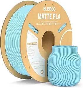 Elegoo ELEGOO Matte PLA Filament Ice Blue 1KG 3D Printer Filament Dimensional Accuracy +/-, 1kg Carboard Spool (2.2lbs) for Most FDM 3D Printers
