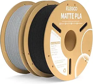 Elegoo ELEGOO Matte PLA Filament Black & Slate Gray 2KG 3D Printer Filament Dimensional Accuracy +/-, 2pcs 1kg Carboard Spool (2.2lbs) for Most FDM 3D Printers
