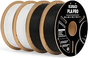 Elegoo ELEGOO PLA PRO Filament Black & White 4KG, 30-/s Printing Speed Improved Rigidity 3D Printer Filament Dimensional Accuracy +/-, 4pcs 1kg Spool (2.2lbs)