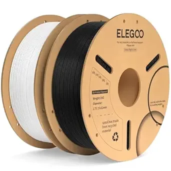 Elegoo ELEGOO PLA Plus Filament Black & White 2KG, PLA+ Tougher and Stronger 3D Printer Filament Pro Dimensional Accuracy +/-, 2 Pack 1kg Spool(2.2lbs) Fits for Most FDM 3D Printers