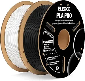 Elegoo ELEGOO PLA PRO Filament Black & White 2KG, Improved Rigidity Easy to Print 3D Printer Filament Dimensional Accuracy +/-, 2pcs 1kg Spool (2.2lbs) Fits for Most FDM 3D Printers
