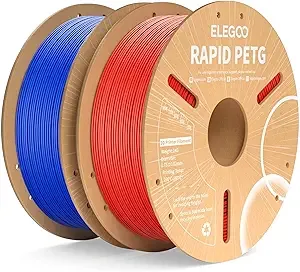 Elegoo ELEGOO Rapid PETG Filament Blue & Red 2KG, High Speed/s 3D Printer Filament Dimensional Accuracy +/-, 1kg Cardboard Spool(2.2lbs) Fits for Most FDM 3D Printers