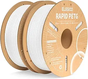 Elegoo ELEGOO Rapid PETG Filament White 2KG, High Speed 30-/s 3D Printer Filament Dimensional Accuracy +/-, 1kg Cardboard Spool(2.2lbs) Fits for Most FDM 3D Printers
