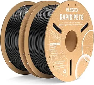 Elegoo ELEGOO Rapid PETG Filament Black 2KG, High Speed 30-/s 3D Printer Filament Dimensional Accuracy +/-, 1kg Cardboard Spool(2.2lbs) Fits for Most FDM 3D Printers