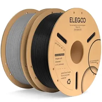Elegoo ELEGOO PLA Plus Filament Black & Gray 2KG, PLA+ Tougher and Stronger 3D Printer Filament Dimensional Accuracy +/-, 2 Pack 1kg Spool(2.2lbs) Fits for Most FDM 3D Printers