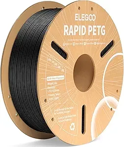 Elegoo ELEGOO Rapid PETG Filament Black 1KG, High Speed/s 3D Printer Filament Dimensional Accuracy +/-, 1kg Cardboard Spool(2.2lbs) Fits for Most FDM 3D Printers