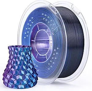 Elegoo ELEGOO Silk PLA Filament Triple Colors Blue Purple Black, Shiny Tri-Color 3D Printer Filament Dimensional Accuracy +/-, 1kg Spool(2.2lbs) Fits for Most FDM 3D Printers