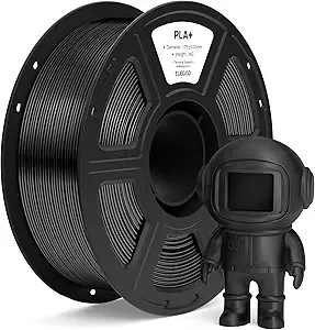 Elegoo ELEGOO PLA+ Filament Black 1KG, High Toughness PLA Plus 3D Printer Filament Dimensional Accuracy +/-, 1kg Spool(2.2lbs) Fits for Most FDM 3D Printers