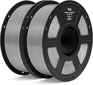 Elegoo ELEGOO PLA Filament Gray 2KG, 3D Printer Filament Dimensional Accuracy +/-, 2pcs 1kg Spool(2.2lbs) Fit Most FDM 3D Printers