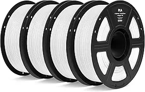 Elegoo ELEGOO PLA Filament White 4KG, 3D Printer Filament Dimensional Accuracy +/-, 4pcs 1kg Spool(2.2lbs) Fit Most FDM 3D Printers
