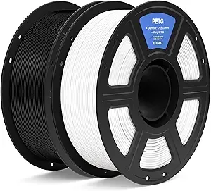 Elegoo ELEGOO PETG Filament Black & White 2KG, 3D Printer Filament Dimensional Accuracy +/-, 2pcs 1kg Spool(2.2lbs) Fits for Most FDM 3D Printers