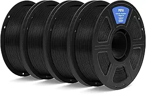 Elegoo ELEGOO PETG Filament Black 4KG, 3D Printer Filament Dimensional Accuracy +/-, 4pcs 1kg Spool(2.2lbs) Fits for Most FDM 3D Printers