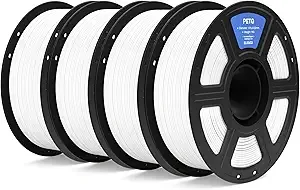 Elegoo ELEGOO PETG Filament White 4KG, 3D Printer Filament Dimensional Accuracy +/-, 4pcs 1kg Spool(2.2lbs) Fits for Most FDM 3D Printers