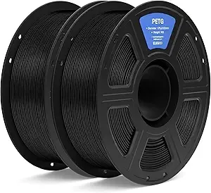 Elegoo ELEGOO PETG Filament Black 2KG, 3D Printer Filament Dimensional Accuracy +/-, 2pcs 1kg Spool(2.2lbs) Fits for Most FDM 3D Printers