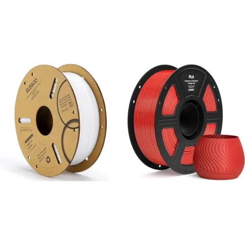 Elegoo ELEGOO PLA Filament White 1KG & PLA Filament True Red 1KG