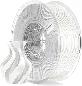 Elegoo ELEGOO Silk PLA Filament White 1KG, 3D Printer Filament Dimensional Accuracy +/-, 1kg Plastic Spool(2.2lbs) 3D Printing Filament Fits for Most FDM 3D Printers