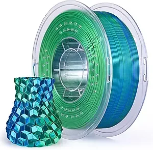 Elegoo ELEGOO Silk PLA Filament Dual Color Blue Green 1KG, Shiny 3D Printer Filament Dimensional Accuracy +/-, 1kg Spool(2.2lbs) Fits for Most FDM 3D Printers