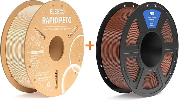 Elegoo Rapid PETG Filament Beige 1KG & PETG Filament Brown 1KG