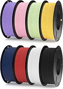 Elegoo ELEGOO Matte PLA 3D Printer Filament Bundle, 8 Colors 250g Spool Dimensional Accuracy +/-, 8 Pack Multicolors Fits for Most FDM 3D Printers