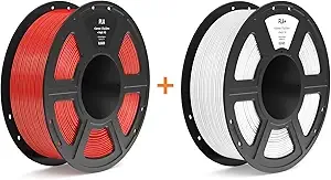 Elegoo PLA Filament True Red 1KG & PLA+ Filament White 1KG