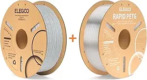 Elegoo PLA Filament Marble 1KG & Rapid PETG Filament Transparent 1KG