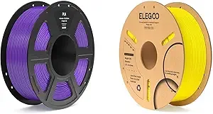 Elegoo PLA Filament Purple 1KG & PLA Filament Yellow 1KG