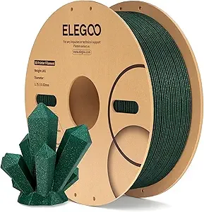 Elegoo ELEGOO PLA Filament Sparkle Green 1KG, Glitter Twinkling 3D Printer Filament Dimensional Accuracy +/-, 1kg Spool(2.2lbs) Fits for Most FDM 3D Printers